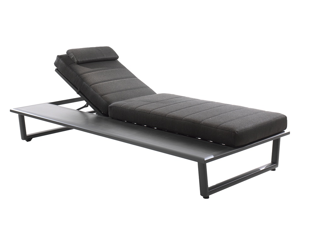 Barcelona sunlounger alu charcoal with sintered st