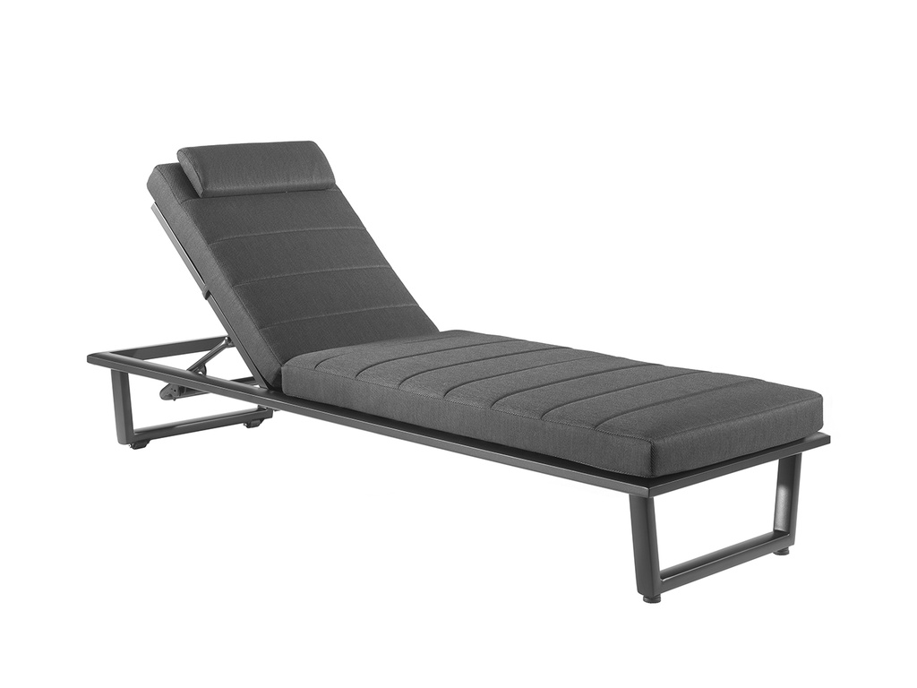 Madrid sunlounger alu charcoal with cushion