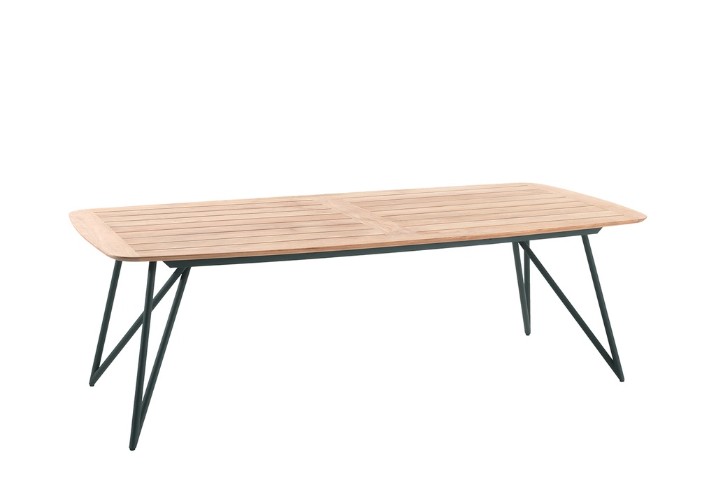 [97430] Riga 250 x 110 galvanise charc steel / teak top