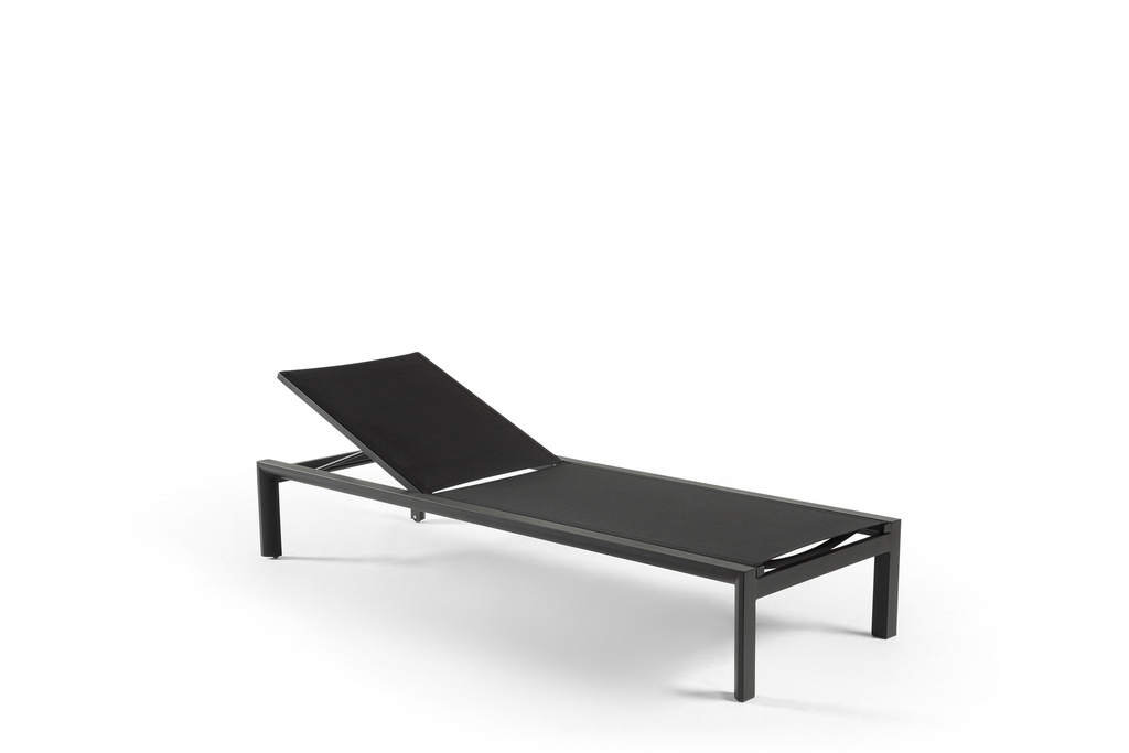Vittorio sunlounger alu black textylene black