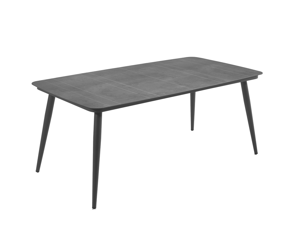 Basel dining table 200 x 100 alu charcoal hpl top