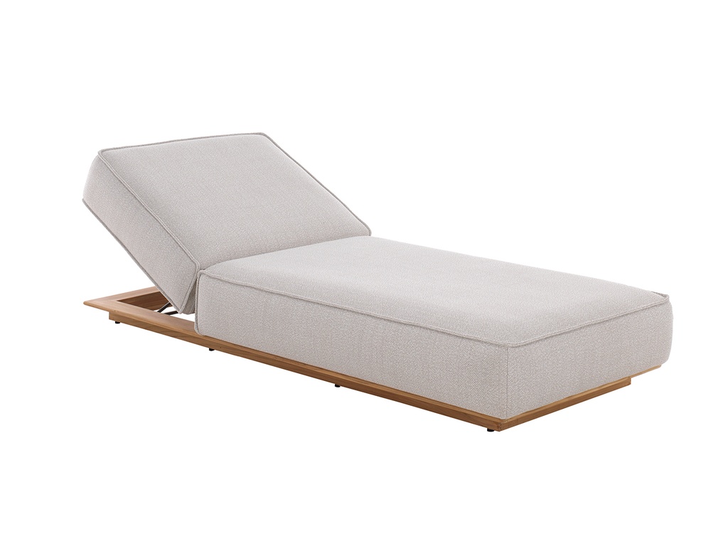 [97979] Juan sunlounger teak + cushion ecru