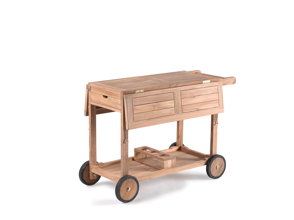 [99128] Bristol Trolley teak - 1 drawer 1 tray