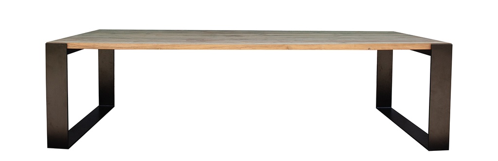 Alice table 280 x 110 recycled teak iron black