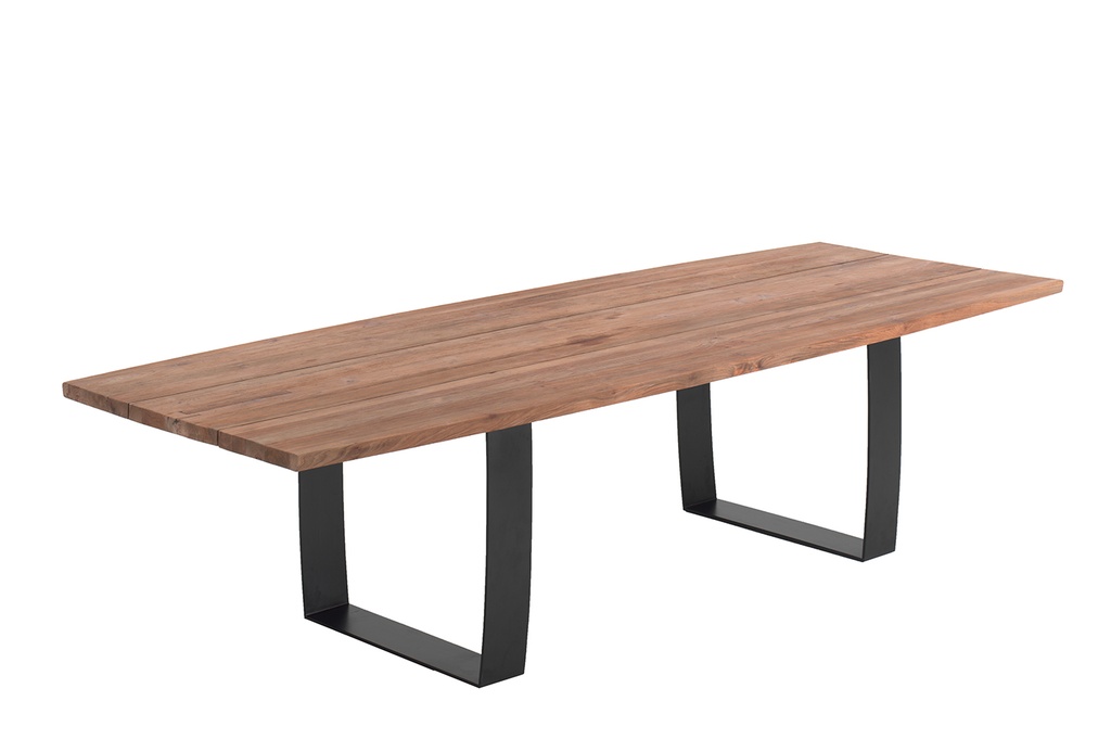 [99896] Fanny table 300 x 115 teak top iron leg black