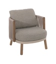 Mendoza 1-seat teak arm alu sand  rope beig +cush