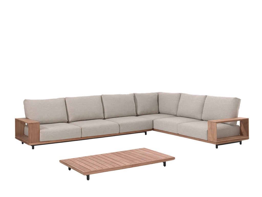 [97419] Faro lounge set teak + cushion sunproof ecru
