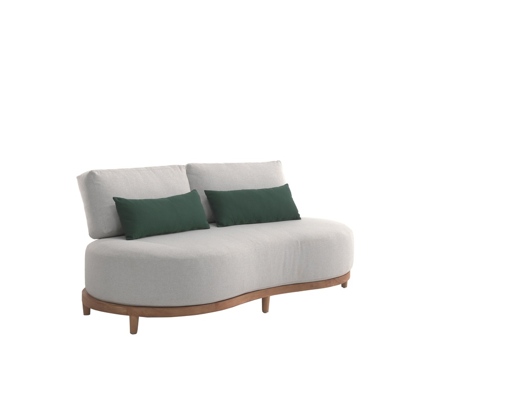 [97431] Santorini 2-seat teak sofa +cushion natural +cover