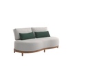 Santorini 2-seat teak sofa +cushion natural +cover