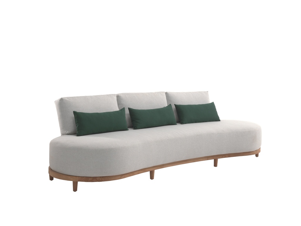 [97432] Santorini 3-seat teak sofa+cushion natural+cover