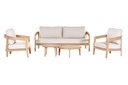 Lecce sofa set teak cushions ecru