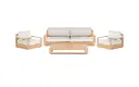 Como lounge set teak + cushions ecru