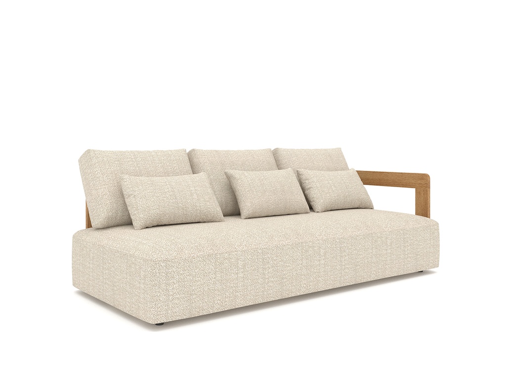 Rafa 3-seat left arm teak mario siesta ecru/taupe