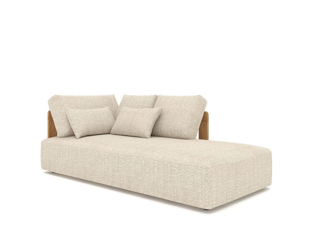 [98106] Rafa longchair left arm teak mar siesta ecru/taupe