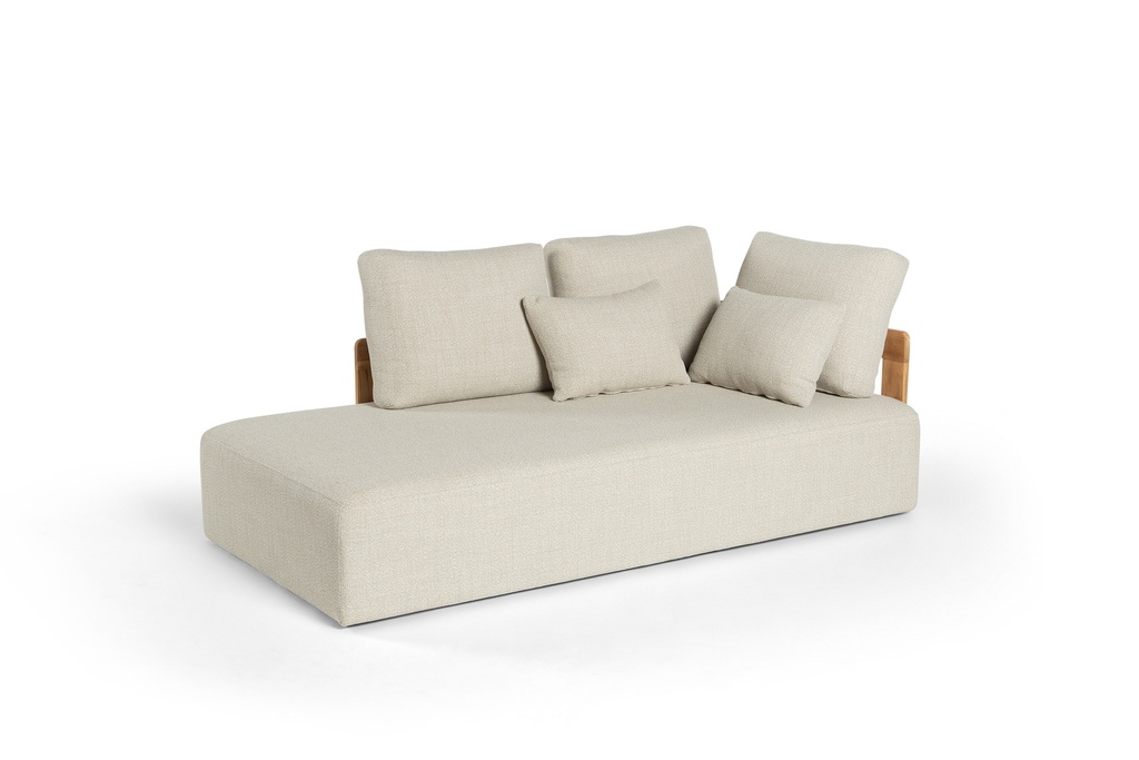 [98107] Rafa longchair right arm teakmar siesta ecru/taupe