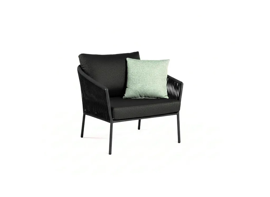 [97624] Gabon 1-seat alu charcoal rope dark grey + c