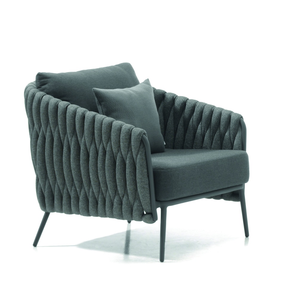 Vigo 1-seat alu charcoal sock 8cm cushion QDF