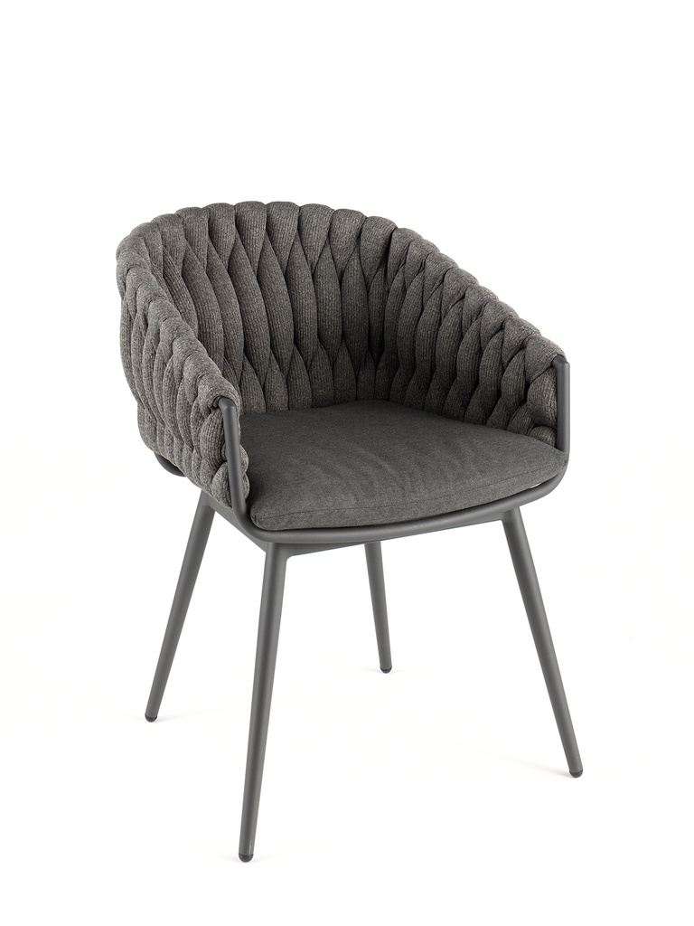 Vigo dining chair alu charcoal sock 8cm cush QDF