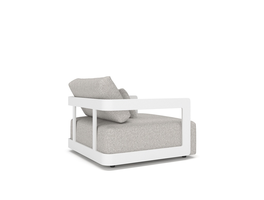 Rafa 1-seat  alu white + fabric bruma niebla