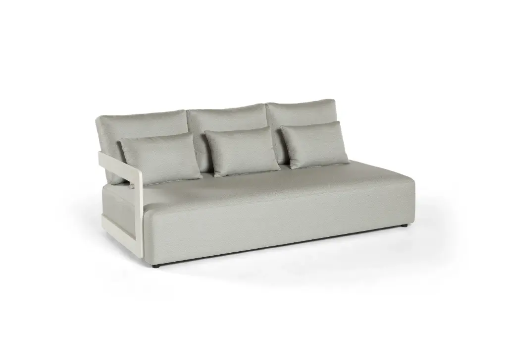 [97984] Rafa 3-seat right corner lounge alu white + fabric