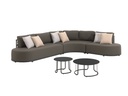 Lagos lounge set alu charcoal + rope/cush+cof tabl