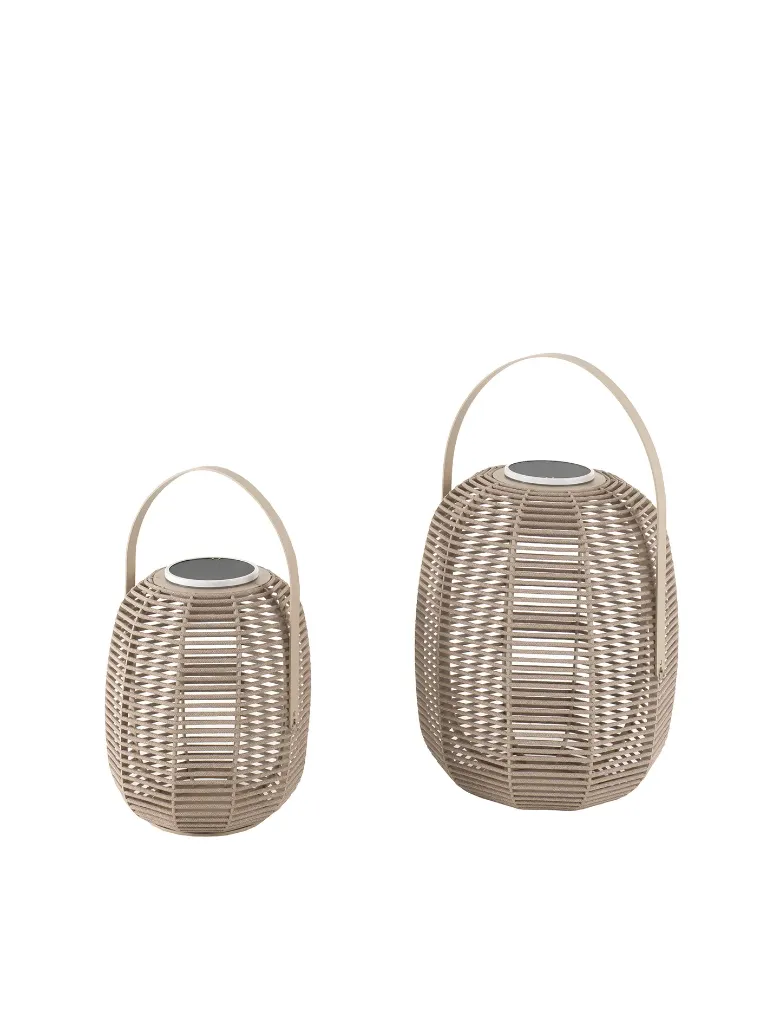 [97177] Solar lamp rope beige 29cm alu sand rope